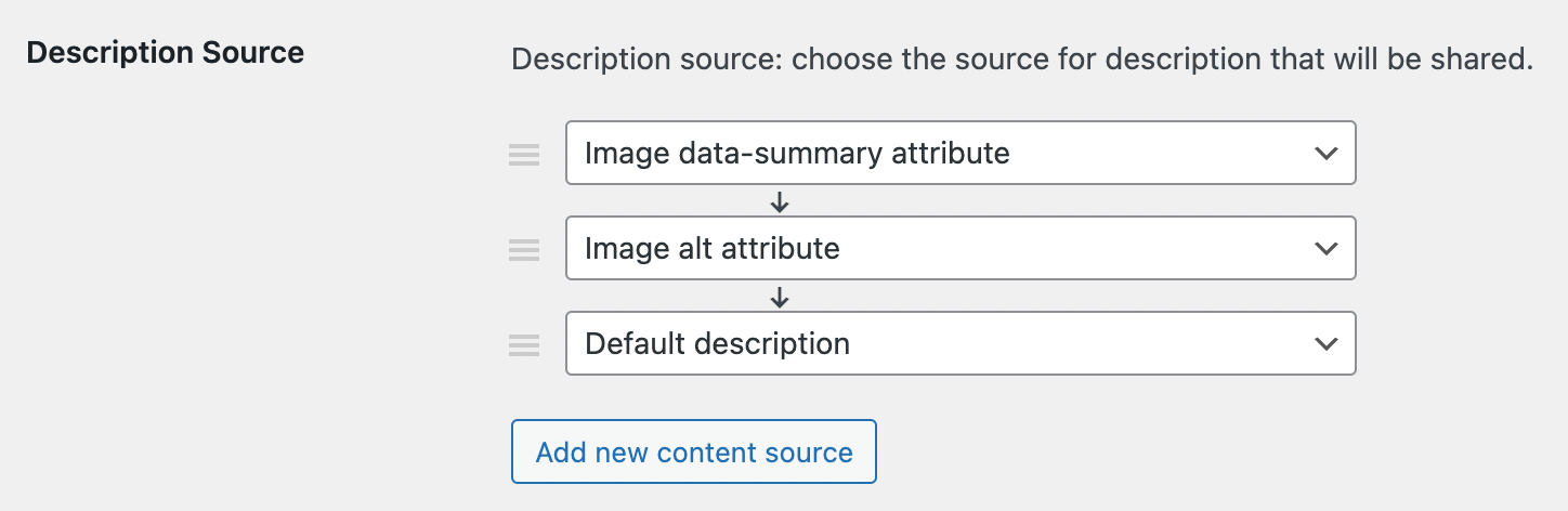 Description source option