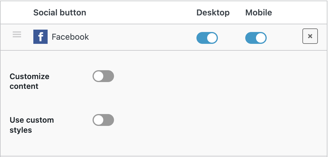 Individual button options