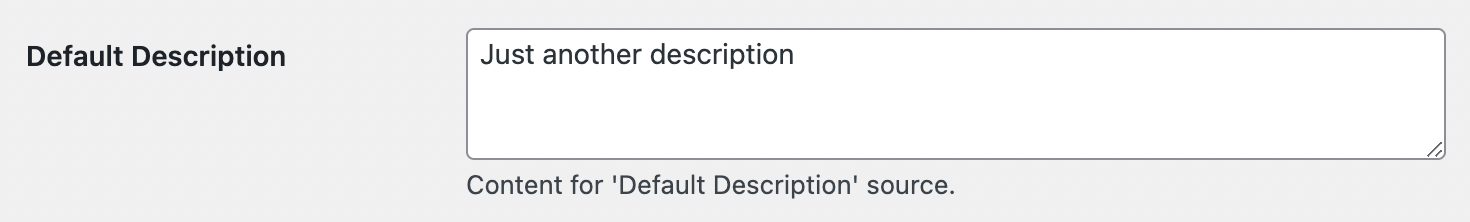 Default description option