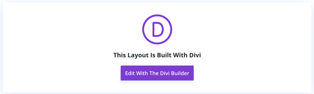 'Edit with Divi' button