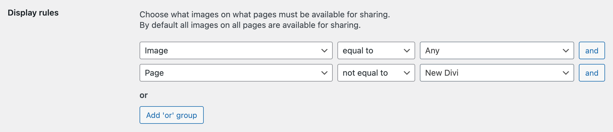 Exclude for sharing all images from the page