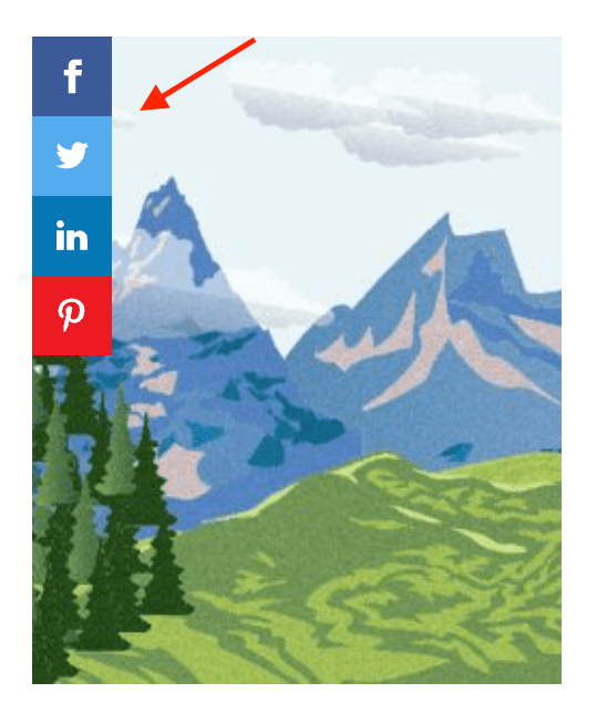 Image block with sharing buttons