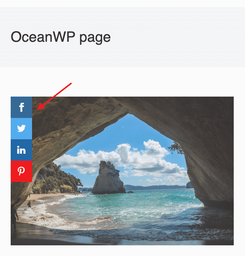 Sharing buttons inside the OceanWP theme page