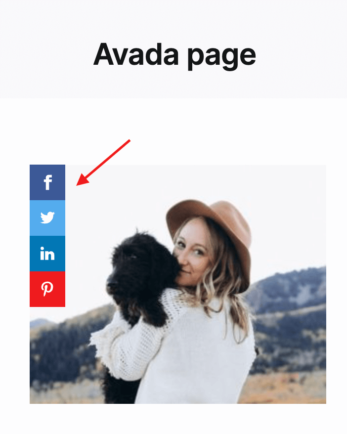 Sharing buttons inside the Avada theme page