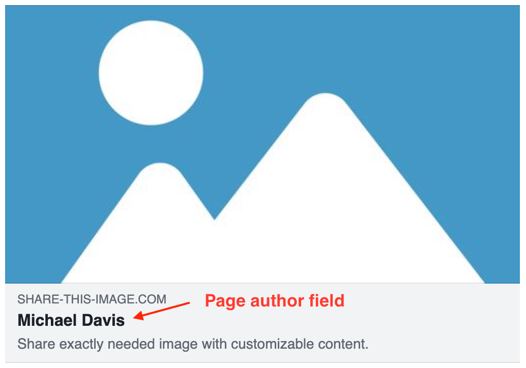 Page author name as title for sharing content