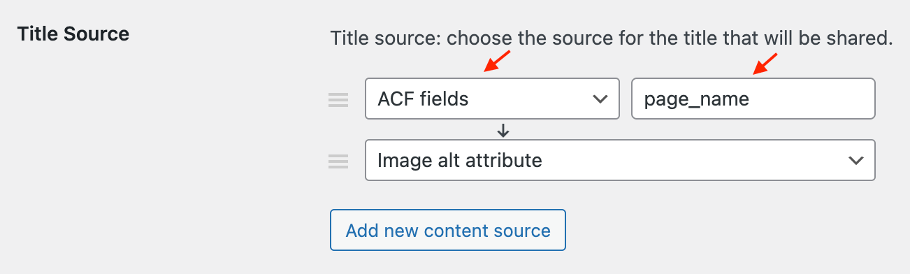 ACF field value as content source