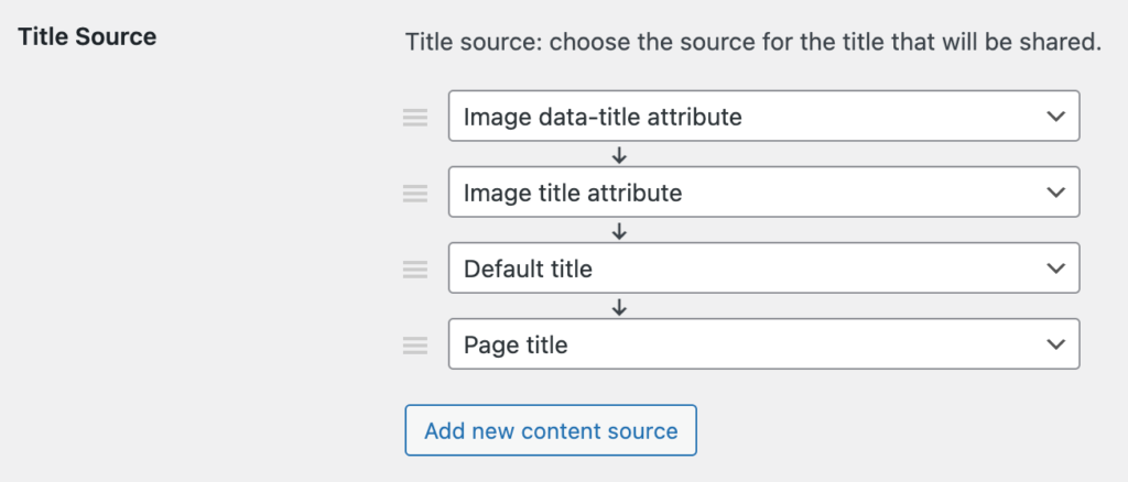 Default sources for image title value