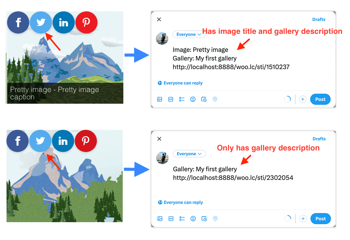 Use text variables to generate sharing title